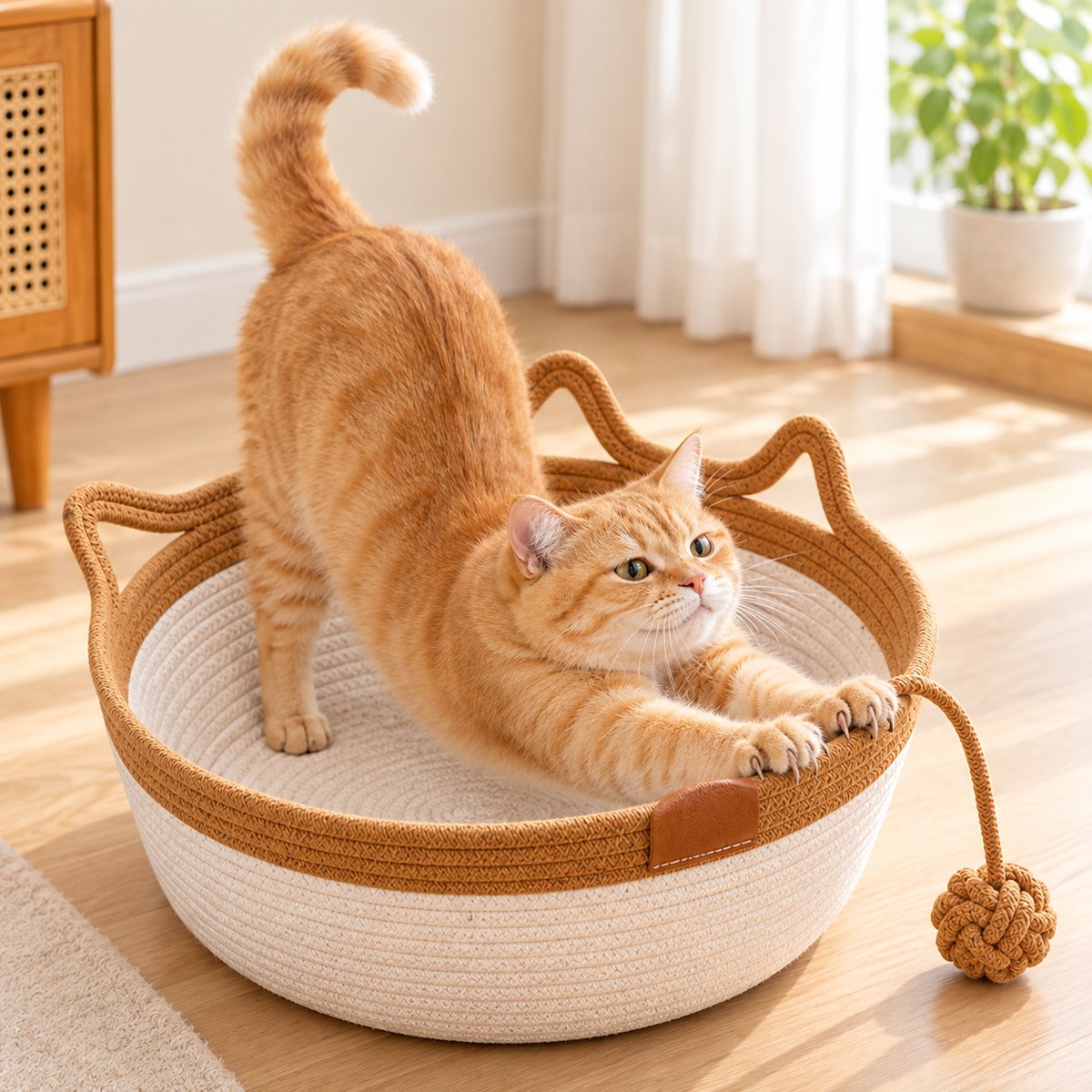 縁で爪をとぐ猫